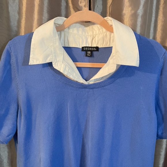 X-Large, George, blue, short sleeve sweater - Picture 2 of 5